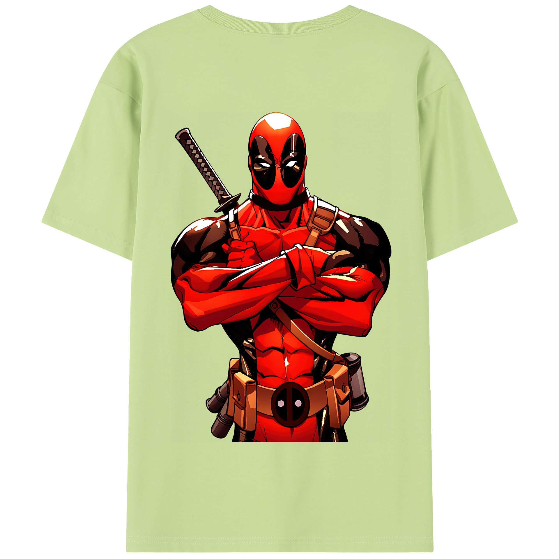 （画像用） Deadpool デッドプール 綿100％半袖Tシャツ（背面プリント）